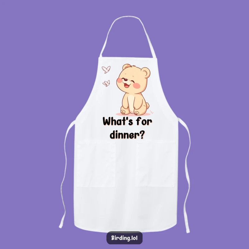 Funny Bear Cub UFO Apron: Cook with Curiosity and Giggles