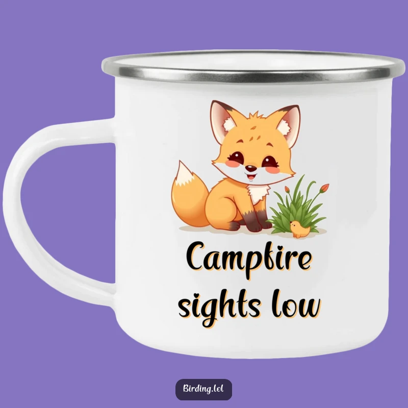 Funny Fox Cub Camping Mug: Durable Nature Gear for Outdoor Explorers
