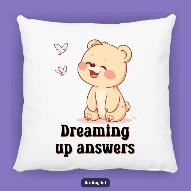 Funny Bear Cub UFO Pillow: Snuggle Up with Curious Giggles