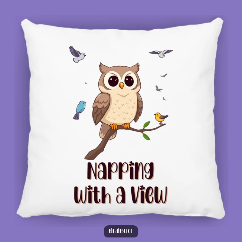 Funny Owl Pillow - Cozy Bird Watching Cushion, Adorable Funny Accent