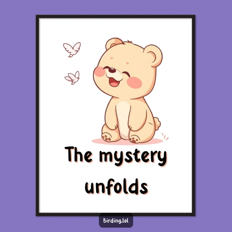 Funny Bear Cub UFO Digital Art: Instant Download of Curious Giggles