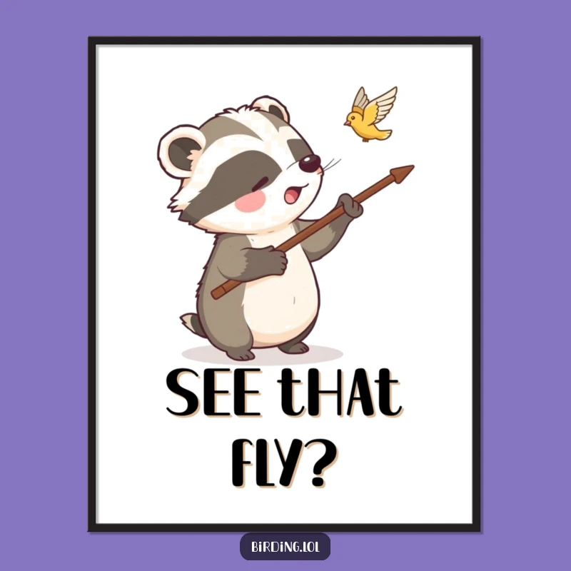 Funny Badger Digital Art - Instant Download, Whimsical Nature Decor