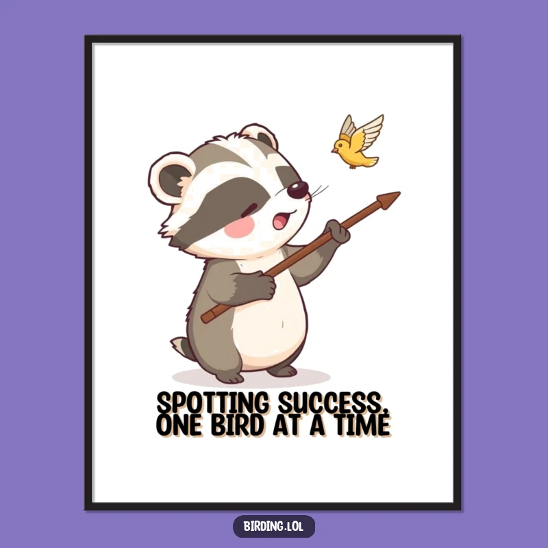 Free Printable Wall Art: Badger Bird Watching Humor Downloadable Decor