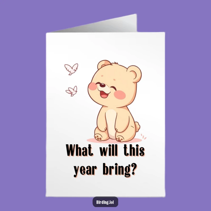Free Printable Bear Cub Birthday Card: Giggling Downloadable Gift for Curious Fun