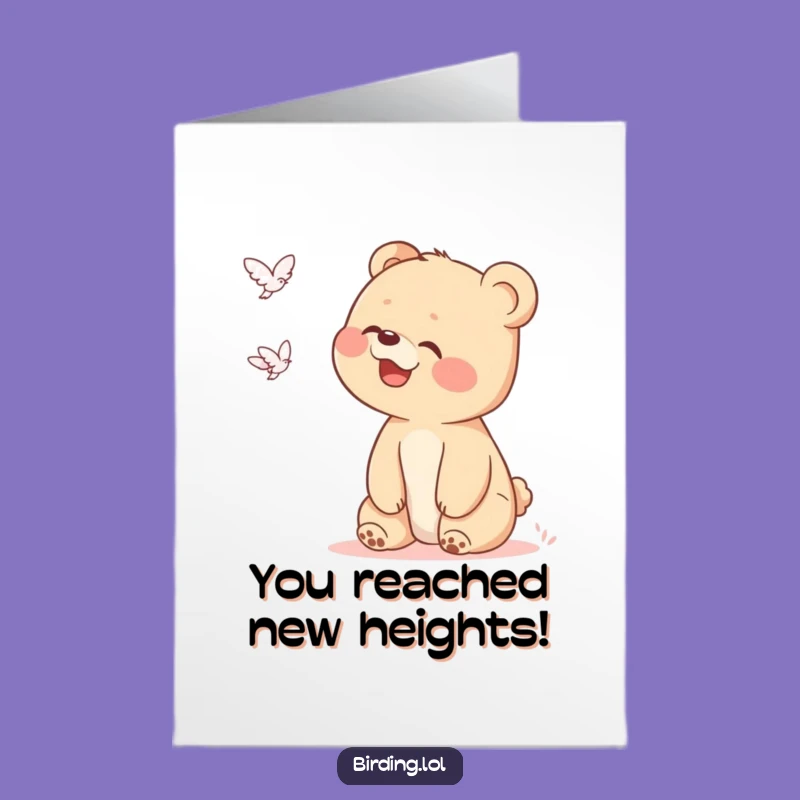 Free Printable Bear Cub Congrats Card: Curious Downloadable Gift for Big Discoveries