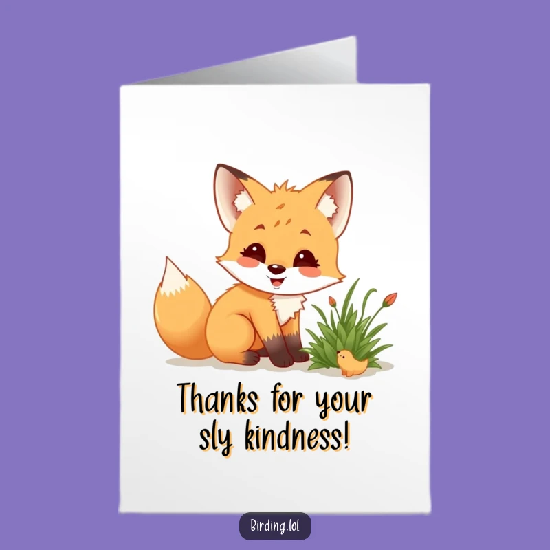Free Printable Fox Thank You Card: Funny Cub Observation Excitement Downloadable