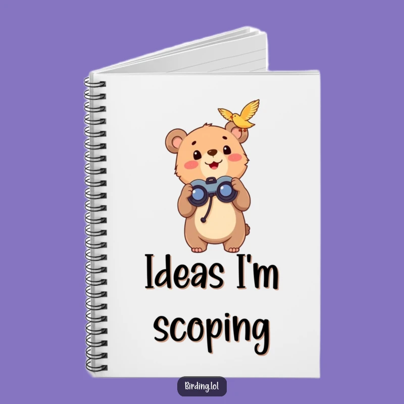 Funny Bear Cub Notebook: Jot Down Adventures in Bird Watching Style