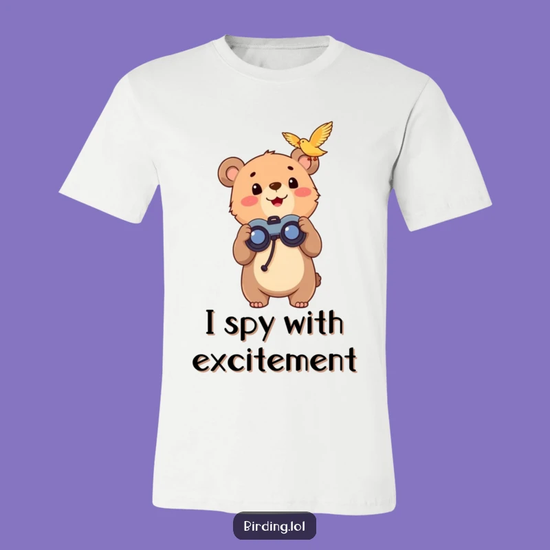Funny Bear Cub Bird Watching T-Shirt: Exciting Outdoor Adventure Apparel