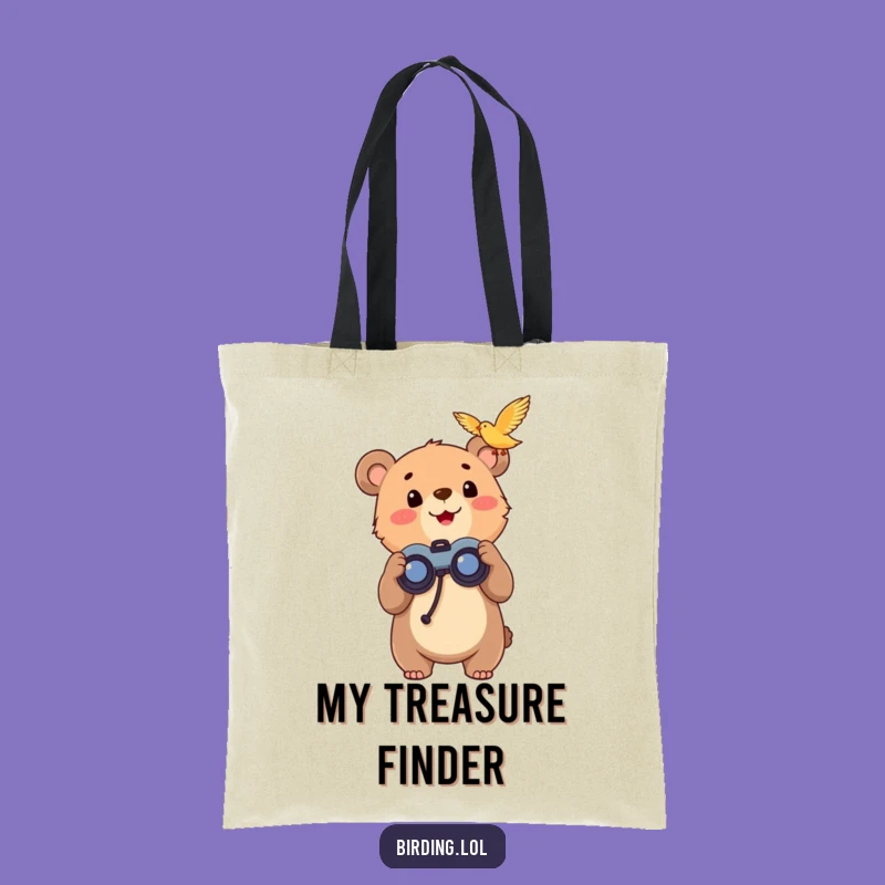 Funny Bear Cub Tote Bag: Stylish Bird Watching Accessory for Everyday
